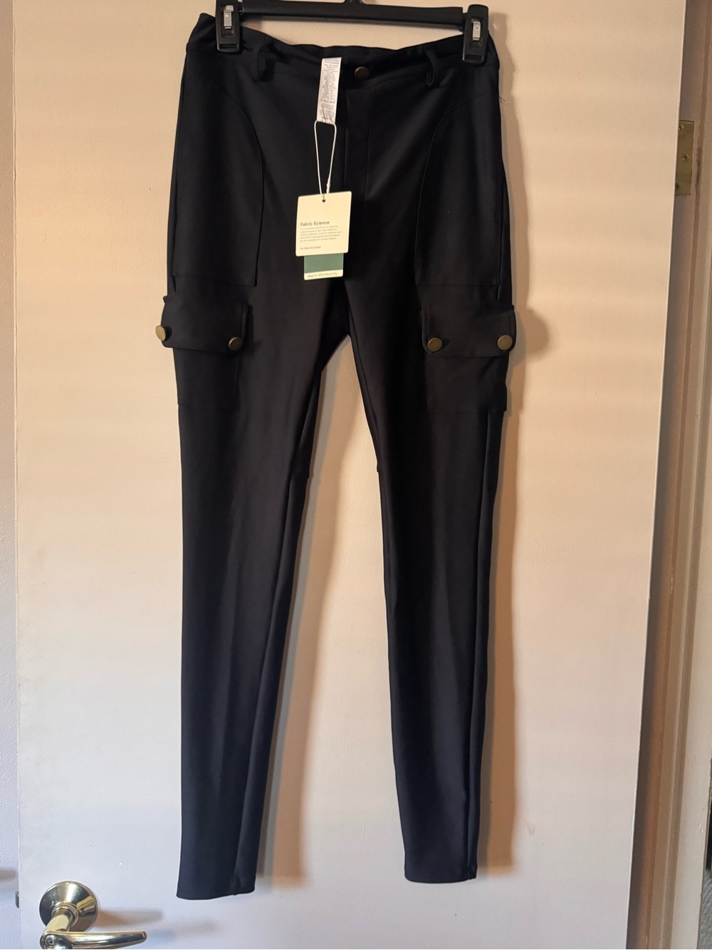 HALARA Black Skinny Ponte Cargo Pants